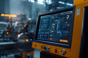 Poster - industrial control panel with digital display and buttons