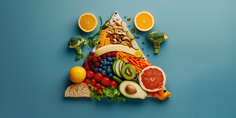 Food Pyramid with Various Vegetables