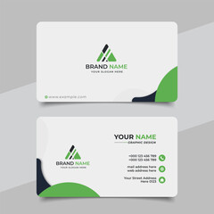 Wall Mural - creative modern green business card design name card corporate visiting card and simple clean templa