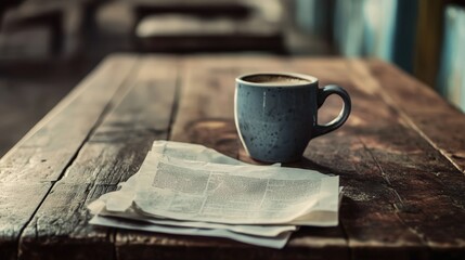 Fototapete - A newspaper's editorial page features thought-provoking opinions and commentaries.