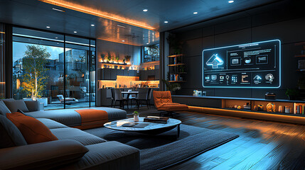 Smart Home Interior Design with Modern Furniture and Technology