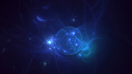 Poster - 3d manual rendering abstract colorful fractal light background. its not ai generatd illustration.