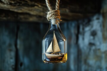 Wall Mural - a weighing bottle with a ship inside