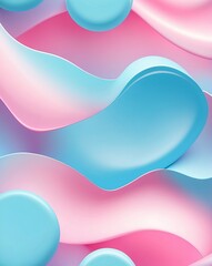 Sticker - Abstract candy pattern with gradient from soft pink to baby blue