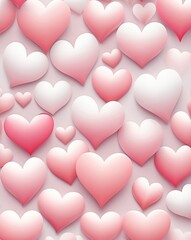Poster - Abstract hearts with gradient from blush pink to white