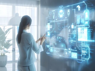 Poster - virtual workspace with ai powered holographic displays and user interaction