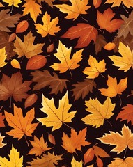 Poster - Autumn leaf transition with orange to deep brown