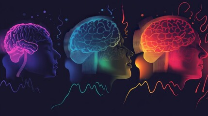 Poster - scientific illustration of brain waves during different sleep stages.