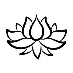 Sticker - Lotus Flower Icon Vector