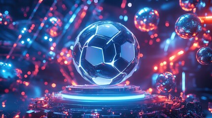 Wall Mural - soccer ball on the stage