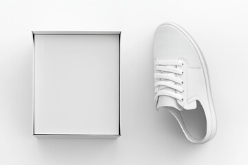 Shoe Box Mockup on Isolated white Background created with Generative AI