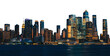 © ImageFlow - The New York City skyline featuring Hudson Yards and Manhattan skyscrapers at dusk, isolated on a white background. Capturing the urban beauty of an American cityscape
