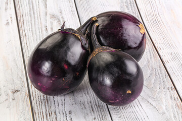 Raw violet and black eggplant