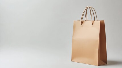 Poster - minimal paper shopping bag set against a blank background, highlighting its simplicity and functiona