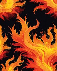 Canvas Print - fiery blaze fire with red to yellow gradient