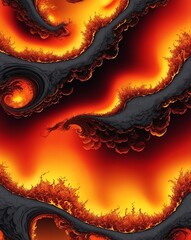 Poster - fiery blaze fire with red to yellow gradient