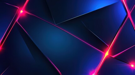 Wall Mural - Abstract Geometric Background with Neon Lights