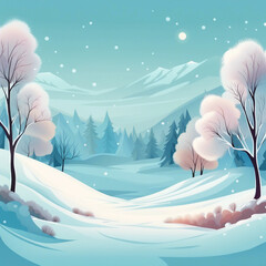 Canvas Print - beautiful winter illustration background