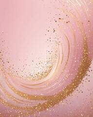 Sticker - Glitter swirl with gradient from soft pink to gold sparkles