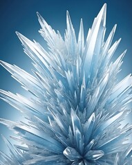 Sticker - Ice crystal abstract with light blue to frosted white