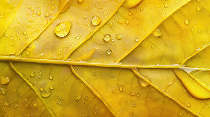 The Yellow Leaf with Droplets