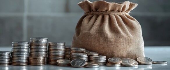 The Money Bag with Coins