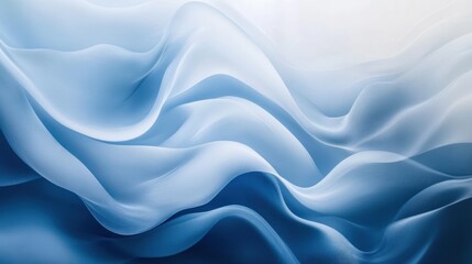 Poster - Abstract background with flowing waves of blue and white gradients Close-up photo with clean background