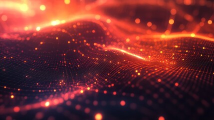 Poster - Abstract futuristic background with digital lines and glowing effects Close-up photo with clean background