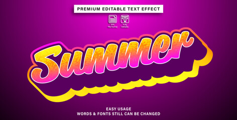 Canvas Print - Editable text effect summer style