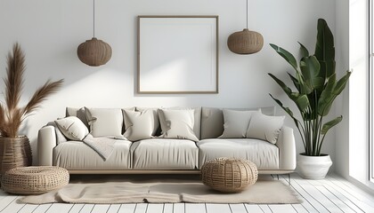 Wall Mural - Minimalist White Interior Design Inspiration