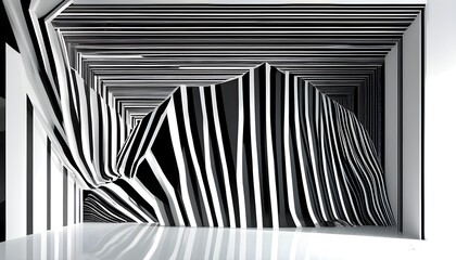 Wall Mural - sleek black and white abstract background with modern lines