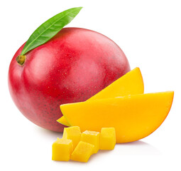 Wall Mural - Mango. Mango isolated on white background. Mango clipping path