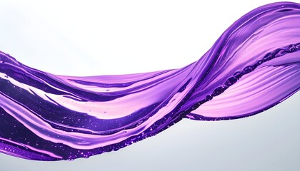 Canvas Print - glimmering purple wavy water stream against a pristine white backdrop