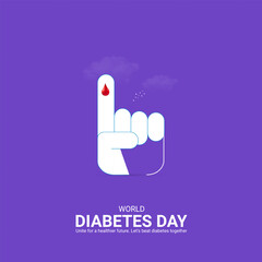 creative diabetes day ads design. world diabetes day, celebrated november 14, vector, 3d illustratio