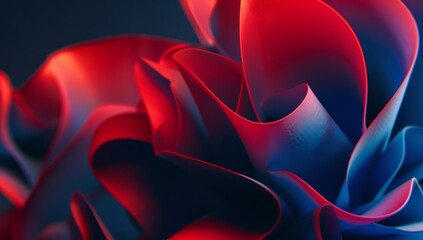 Abstract background. Windows wallpaper, red and blue gradient, forms of abstract shapes, forms in the shape of petals or flowers, Vibrant Digital Dahlia: An Artistic Floral