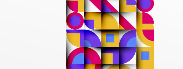 Poster - Geometric design abstract background - circles squares