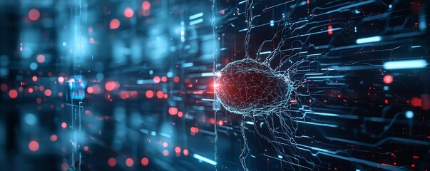 Poster - ai-powered future, digital networks, futuristic architecture, holographic interfaces