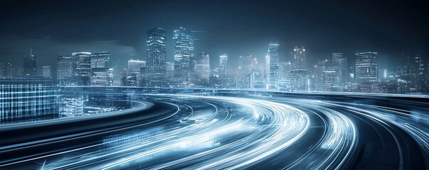 Poster - ai urban design, futuristic infrastructure, advanced technology, holographic interfaces