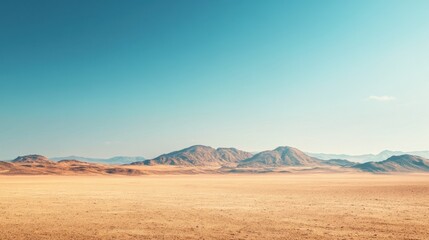 expansive desert landscape with a clear sky background evoking solitude adventure and the vastness o