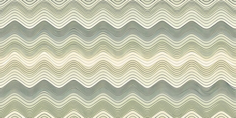 Poster - Serene Waves: An abstract background of calming green and beige wavy lines, creating a soothing and elegant visual rhythm.