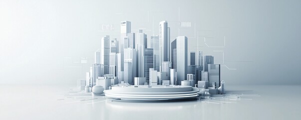 Poster - smart city, ai governance, digital infrastructure, futuristic urban design