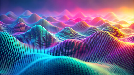 Wall Mural - Abstract Digital Landscape: A vibrant and surreal digital landscape, rendered in a mesmerizing array of neon colors and gradients, evokes a sense of otherworldly beauty and infinite potential. 