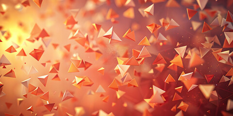 Poster - abstract orange triangles: a mesmerizing, digital abstract background featuring a vibrant array of f
