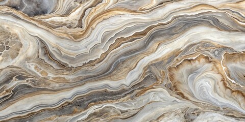 Poster - Intricately detailed marble texture with swirling patterns of white, gray, and beige hues, revealing a natural, organic, and luxurious aesthetic, perfect for design and art projects.