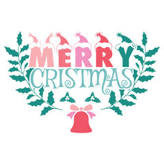 Wall Mural - MERRY CHRISTMAS  CHRISTMAS T-SHIRT DESIGN