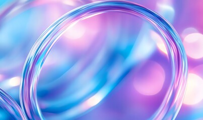 Poster - Blue and purple Abstract glass shape with colorful refraction effect, background with curved lines, a light blue and sky-blue gradient, illustration wallpaper, Transparency, 