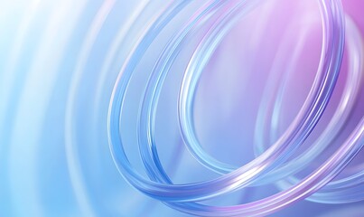 Wall Mural - Blue and purple Abstract glass shape with colorful refraction effect, background with curved lines, a light blue and sky-blue gradient, illustration wallpaper, Transparency, 