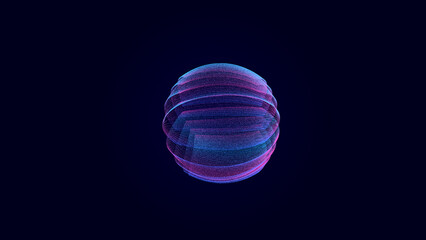 Fototapete - Abstract twisted, cosmic wormhole. Technology background. Data network. 3D rendering.