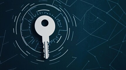A digital interface with a key icon unlocking a success graph, illustrating the role of technology and smart planning in achieving goals