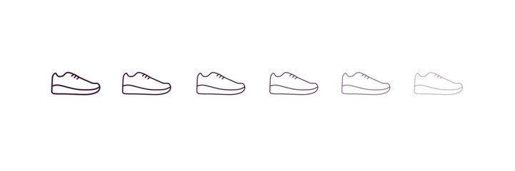 footwear outline icon. Linear vector from fashion concept. 6 different line style footwear icon included thin, light, regular, medium, bold, black